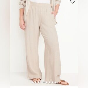 Old Navy High-Rise Wide Leg Linen Blend Casual Pants